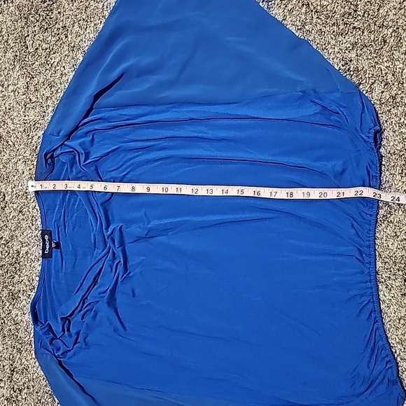 STUNNING BEBE BLUE BUTTERFLY STRETCHY TOP - Picture 5 of 8